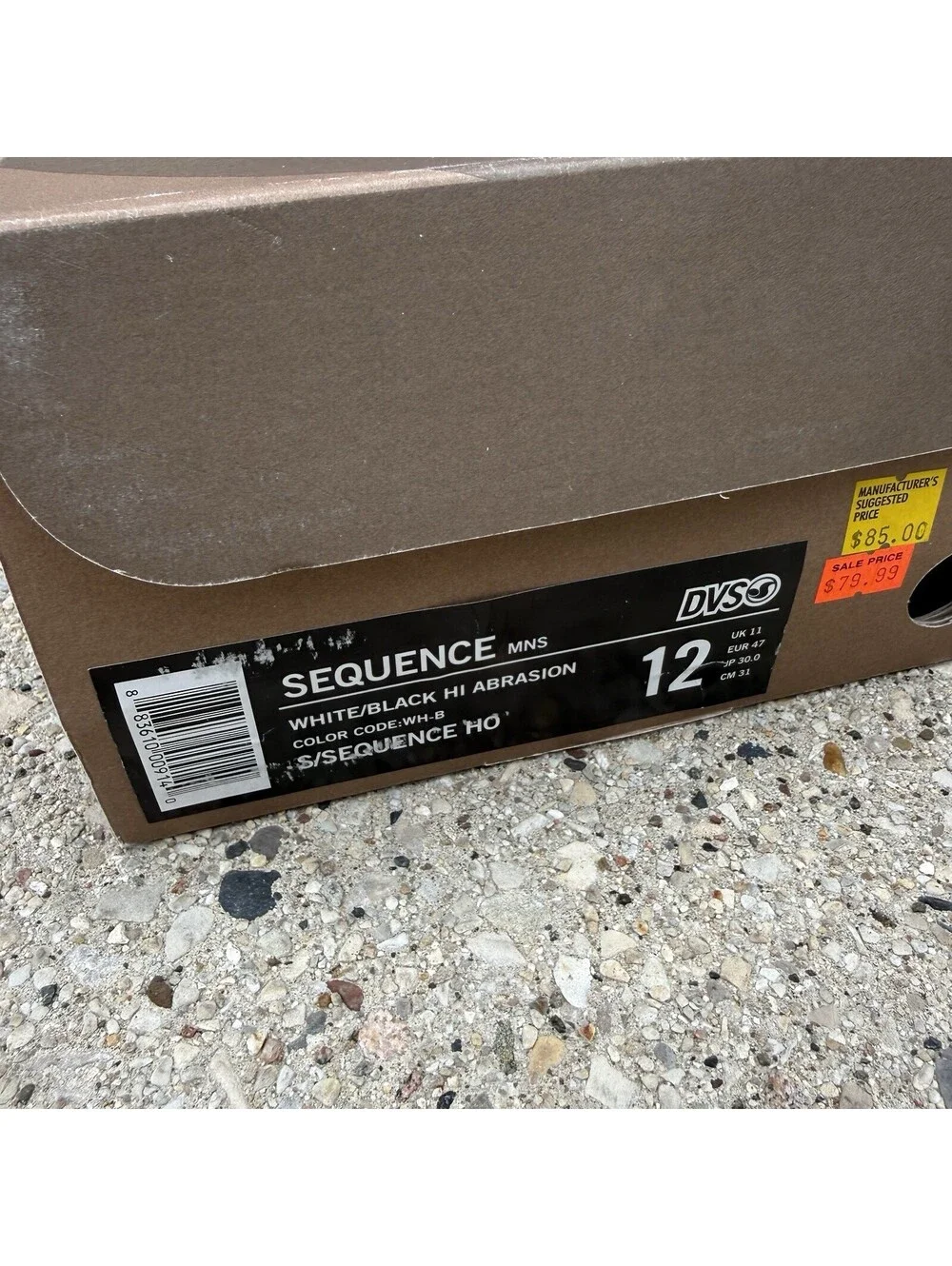 DVS Sequence Chunky Skate Shoes White/Black Size 12 W/ Box Rare Skateboarding